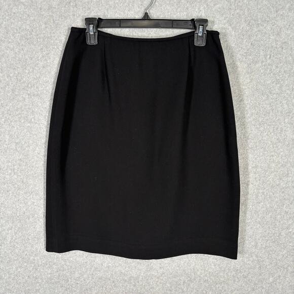 Anne Klein Skirt Small Black Mini Pencil Slit Career Secretary Work Witchy READ - Picture 1 of 11
